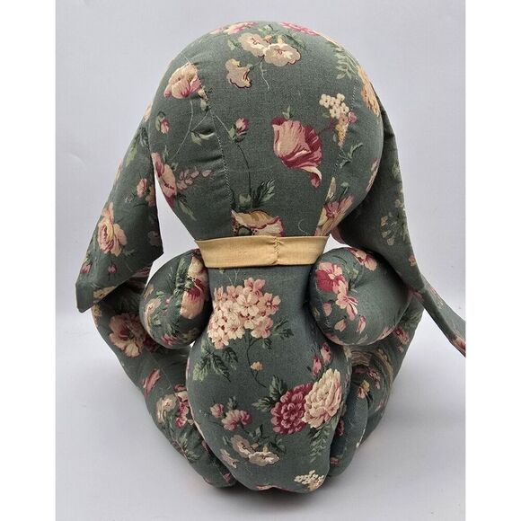 Stuffed Lop Eared Floral Rabbit ~ Cottage Core Bunny Handmade Vintage - Picture 8 of 11